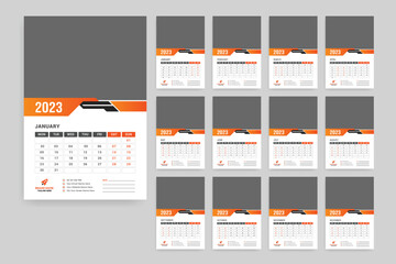 Wall Monthly Calendar 2022. Simple monthly vertical calendar Layout for 2022 year in English.12 months templates. Week starts from Monday and Sunday.