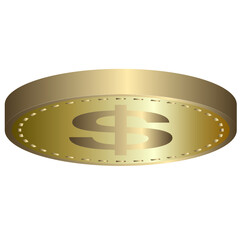 Gold Coins with Dollar Sign Illustration