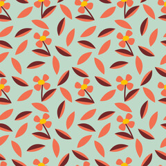 Autumn seamless background or pattern. Vector background with flower and petals. Perfect for textile, fabric, wallpaper, bed linen or other design