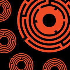 Escape Room pattern or background in red and black color. Quest Room design template concept. Background design, modern trend design. Vector Illustration. © Tina