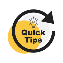 Quick tips badge, icon, label, sign and sticker vector illustration