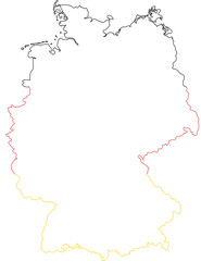 vector illustration of german flag colored outline map of Germany