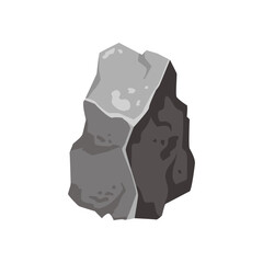 Cartoon rock of different bouldesrs. Stone of various shapes. Heap of heavy cobbles. Granite cobblestone, natural building block. Vector illustration