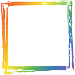 rainbow colored vector brush painted banner on white background	
