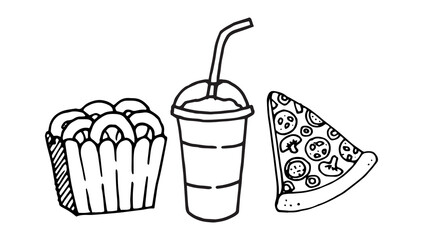 sweet, fresh, fast, onion rings isolated, onion rings, aliment, birthday, cafe, celebration, coloring book, cup, delicious, drink, eat, fastfood, food, graphic, hand drawn, icon, illustration, image, 