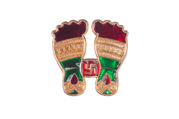 goddess laxmi foot prints isolated on white background