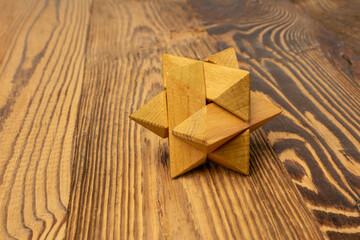 Wood Puzzle, Brain Teaser, Wooden Logic Game 3d Block