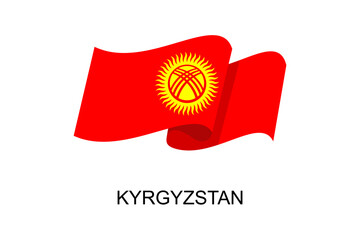 Kyrgyzstan flag vector. Kyrgyz flag on white background. vector illustration eps10