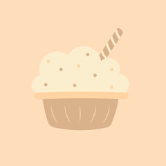 Cupcake. Delicious dessert vector illustration design.