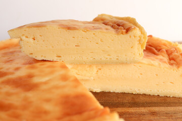 slice of Milktart. Traditional South African dessert or snack