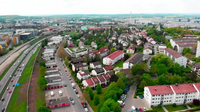 Aerial View Around The Of Sindelfingen and B&ouml;blingen In Germany