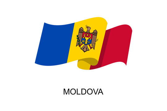 Moldova flag vector. Moldovan flag on white background. Vector illustration eps10