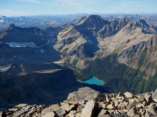 View towards Templeton Lake at the summit of Mount Ethelbert
