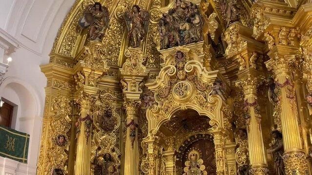 Virgin of El Roc&iacute;o in the sanctuary of Almonte (Huelva, Spain). This virgin is also called Madonna of El Roc&iacute;o or Our Lady of El Roc&iacute;o.