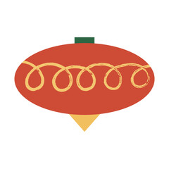 Christmas decoration ball. Vector flat illustration on isolated background. Retro holiday ornaments