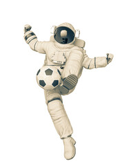 astronaut playing football