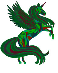 Zauberhaftes Einhorn in Grün