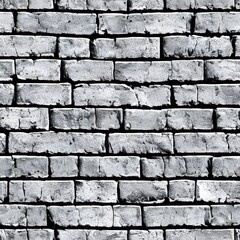 The picture is of a brick wall with seamless texture. The bricks are red and the mortar between them is white. There appears to be no end to the wall in either direction.