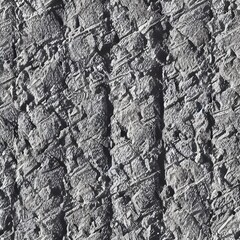 The surface is rough and bumpy, with small holes dotting the gray expanse.