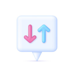 3D Arrow icon on Speech Bubble. Can be used for many purposes.