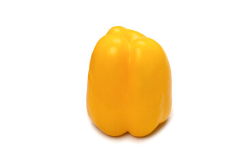 Yellow bell pepper isolated on white background.