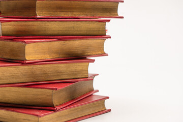 Old books isolated on white background.
