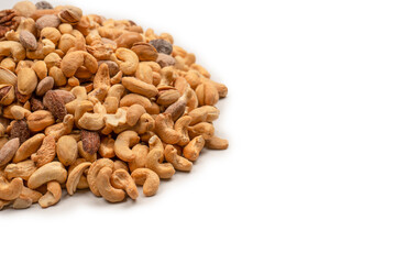 A group of almonds, pistachios, walnuts, macadamia, cashews.