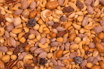 A group of almonds, pistachios, walnuts, macadamia, cashews.