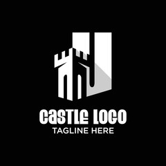 Letter U Castle Logo Design Template Inspiration, Vector Illustration.