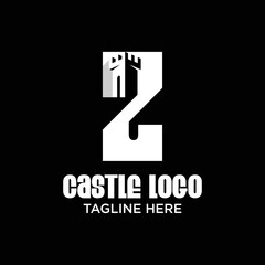 Letter Z Castle Logo Design Template Inspiration, Vector Illustration.