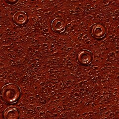 I am looking at a seamless rust texture. It is a close up of different shades of rust, from orange to red to brown. There are some areas that are flaking off, revealing the metal underneath. The whole