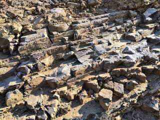 Marlaceous flysch soil close up