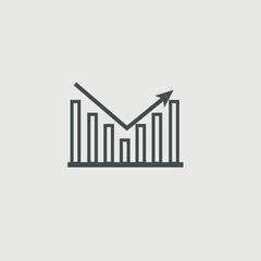 Bar graph vector icon illustration sign