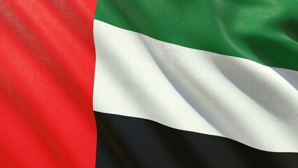 flag of united arab emirates waving in the wind 3d-rendering