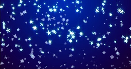 Christmas background with snowflakes - falling snow on a blue background 3D rendering 3D illustration