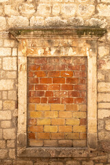 Brick background from old house in Montenegro