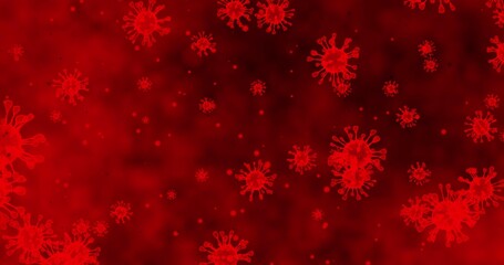 Coronavirus cells COVID-19 Infectious disease. Fast transmission of disease. High concentration of coronavirus. 3D illustration 3D rendering