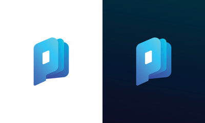 Letter P files logo design for online storage or technology company
