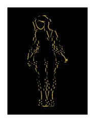 Golden girl digital printable art