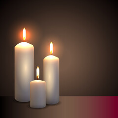 Realistic candles collection.3d candles.Burning candle