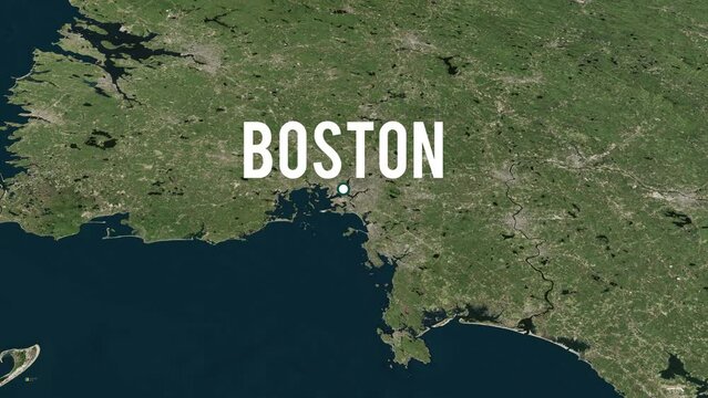 Boston City On Physical World Map