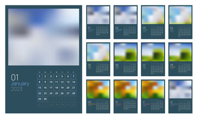Calendar Planner for 2023. Calendar template for 2023. Stationery Design Print Template. Calendar Planner Organization Management.