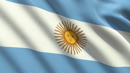 flag of Argentina waving in the wind 3d-rendering