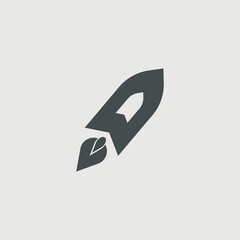 Rocket vector icon illustration sign