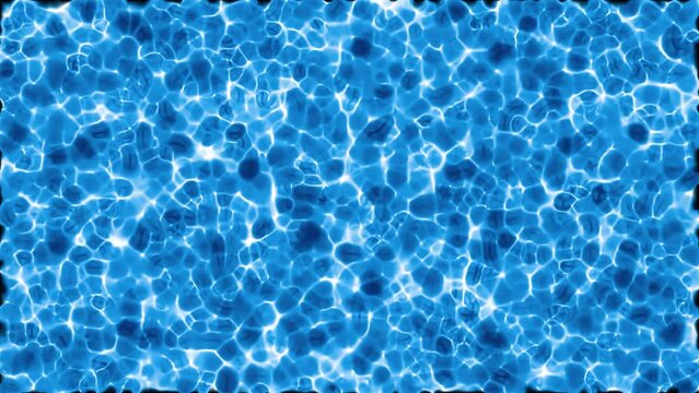 Realistic water animation, top view, 3d render.