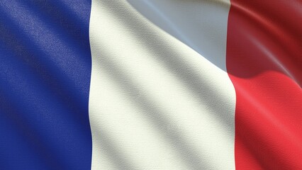 Fototapeta premium flag of France waving in the wind 3d-rendering