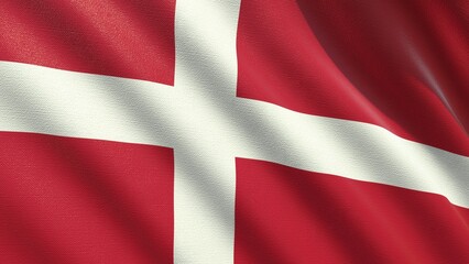 flag of Denmark waving in the wind 3d-rendering