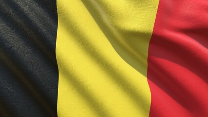 flag of Belgium waving in the wind 3d-rendering