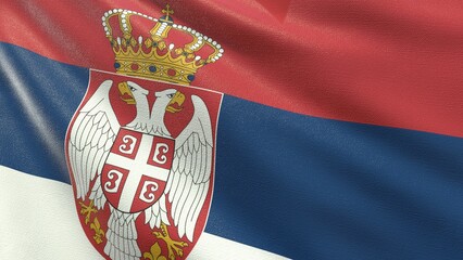flag of serbia waving in the wind 3d-rendering © kgcreeper