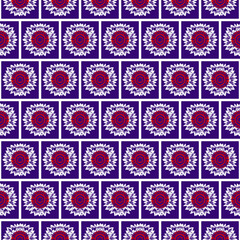 Seamless vector pattern based on hand drawn sunflower